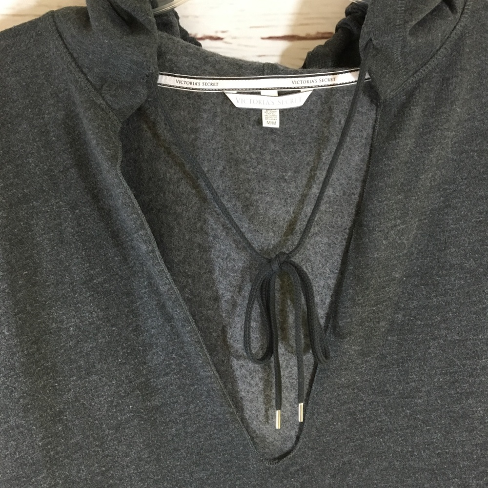SOLD ~ Victoria's Secret Gray Sleeveless Hoodie - Picture 2 of 8